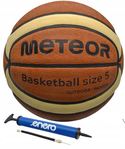 Meteor Cellular Basketball, Size 5 + Enero Hand Pump 5907637336548