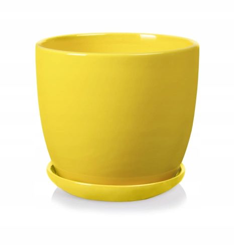  Polnix flowerpot, 15 cm x 15 x 14 cm, diameter 15 cm, ceramic in yellow and gold tones