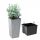  Lamela flowerpot, 35 cm x 35 x 68 cm, diameter 35 cm, plastic in grey and silver