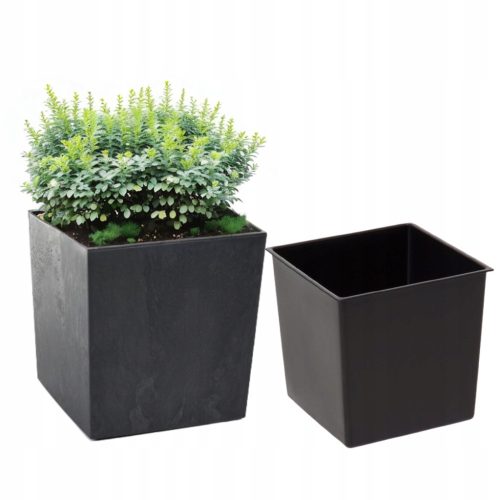  Flowerpot Lamela 25 cm x 25 x 25.5 cm diameter 25 cm plastic black