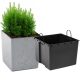  Lamela flowerpot, 30 cm x 30 x 30.5 cm, diameter 30 cm, plastic in grey and silver