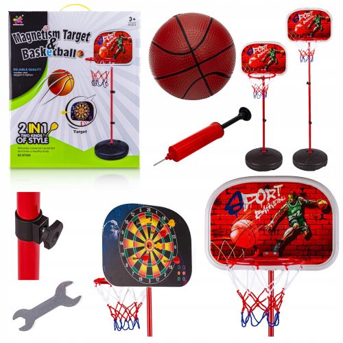 2-in-1 BASKETBALL Game Set for Kids, Dart, Ball, Pump Setting