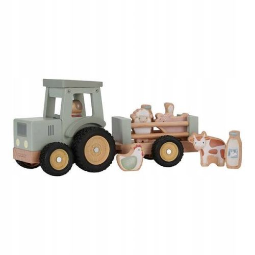  Little Dutch: Wooden tractor with trailer and Little Farm figures