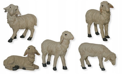  Sheep group up to 2.5cm high, 5 pieces for figures 5-6cm