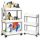  MOBILE SHELF ON WHEELS BATHROOM CART 3 SHELVES WHITE FOR 34.5x19x59.5