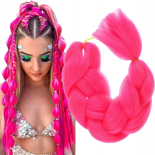  SYNTHETIC HAIR ARTIFICIAL FOR BRAIDS DREADLOCKS EXTENSIONS STRONG PINK A14