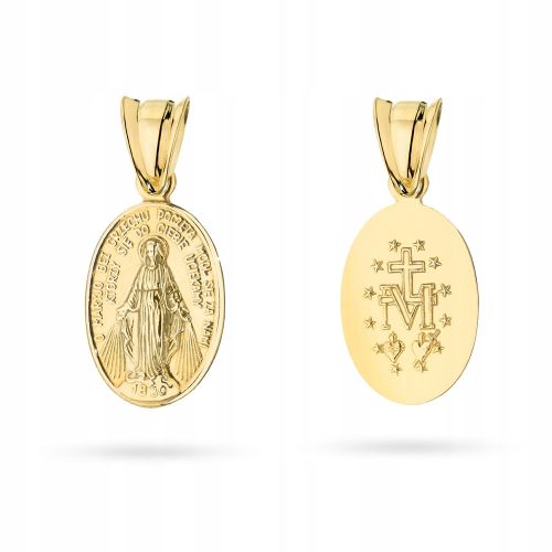  GOLD PLATED MEDAL OF OUR LADY MIRACULOUS Double-sided