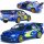  Auto Kinsmart Subaru Impreza 1:36 blau + CAR BOX AUTOMODELL KINSMART