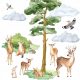  Wall stickers for children forest animals fox deer