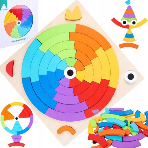  MEGADIDI RAINBOW CIRCLE WOODEN PUZZLE