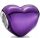  Charms metallic purple heart Silver 925