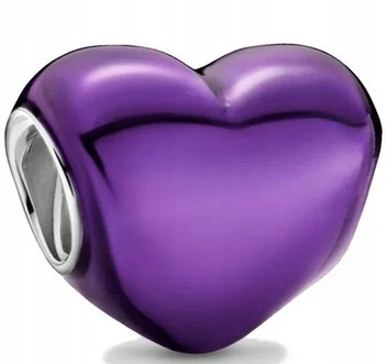  Charms metallic purple heart Silver 925