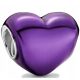  Charms metallic purple heart Silver 925