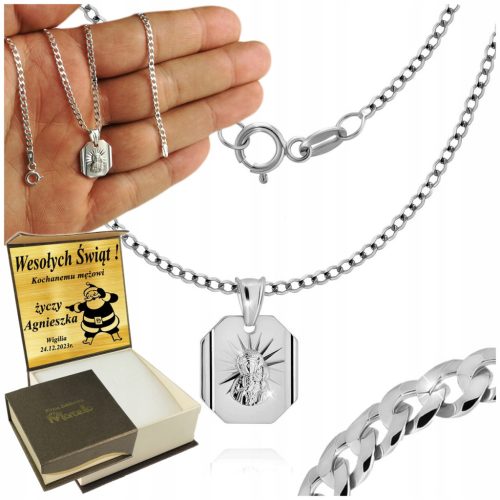  Men's Chain Silver Pancerka Medallion 925 For Men FREE Engraving