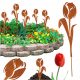  Tulip bouquet made of steel, ornamental grasses, Corten effect, 25 cm x 70 cm