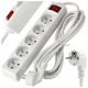 Berge Strip extension cable 3 m, 5 pcs. sockets, white