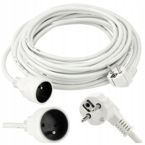 Berge single extension cable 10 m, 1 pc. sockets, white
