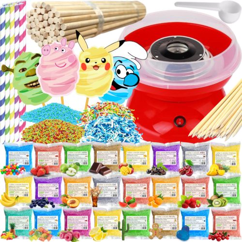 Cameleon Cotton Candy Machine Set Red Sugar Machine 24x 100g Red Bags 450 W + 2 more products