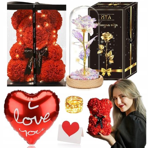 ETERNAL ROSE IN A GLASS, LIGHTING LED GIFT FOR HER, WOMEN FOR VALENTINE'S DAY + 4 more products