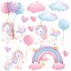  WALL STICKER UNICORN RAINBOW 50x100cm JT14