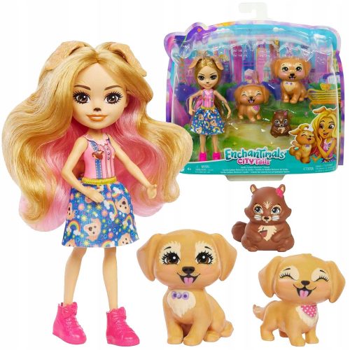  Mattel Enchantimals City Tails Gerika Golden Retriever Family Puppe