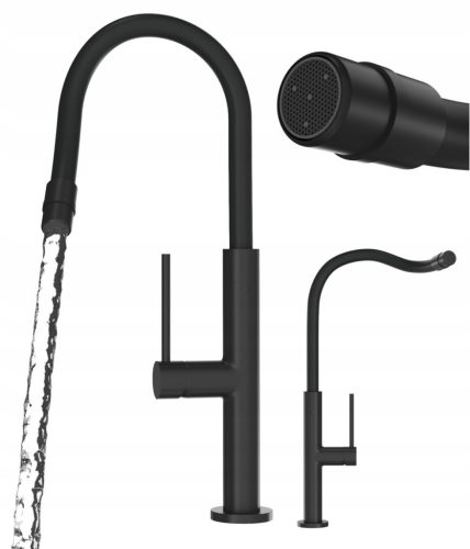 Granitan OTI floor-standing kitchen faucet, black