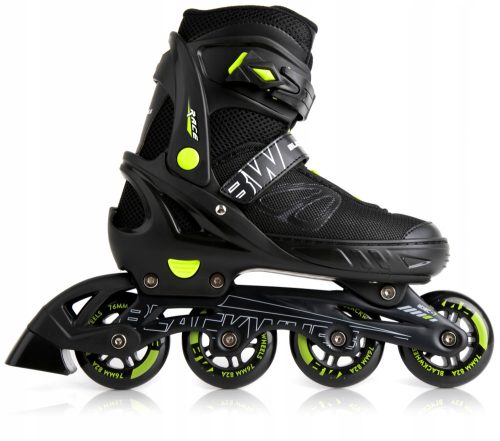  Patins à roulettes réglables Blackwheels Sonic, noirs et verts, tailles 33-36