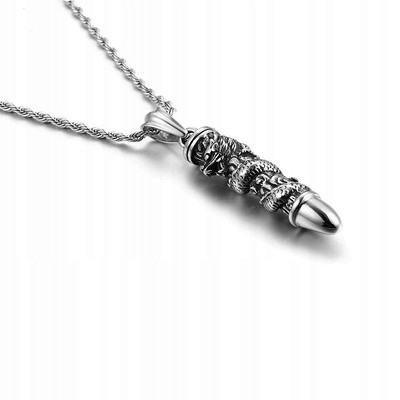  Large Stainless Steel Bullet Pendant