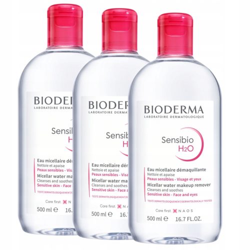 Bioderma Sensibio H2O Micellar Water for Sensitive Skin, 500 ml - Gentle Facial Cleanser and Makeup Remover