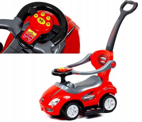  Mega Car 3in1 Red Ride-On with Pusher