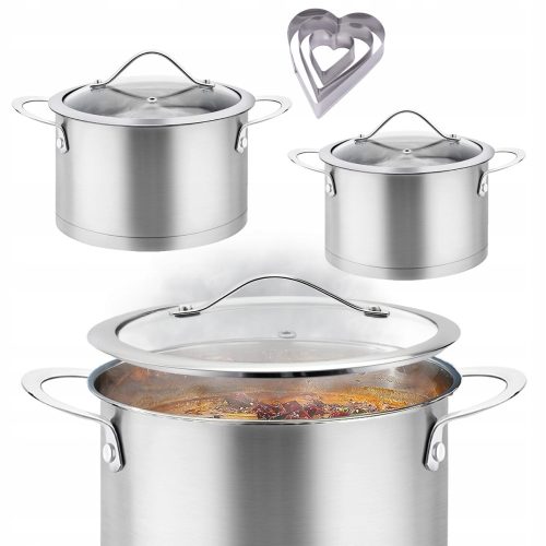 Set de cuisine Karl Hausmann Elite, ensemble de casseroles, acier inoxydable, 6 pièces.