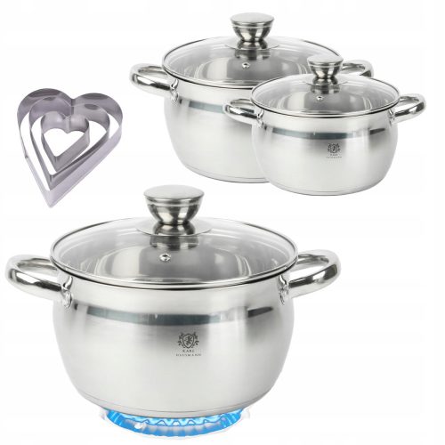  Karl Hausmann Limfa pot set, stainless steel, 3-piece
