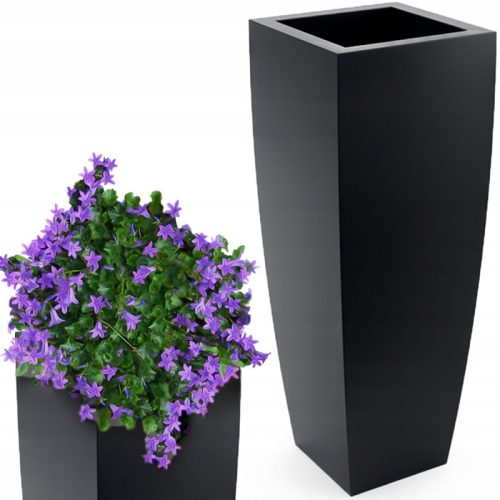  Decorya flowerpot 75 cm x 28 x 75 cm diameter 28 cm plastic dark grey, black, graphite