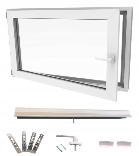 PVC Lorac window, left, 60x40 cm, tilt and turn window, white