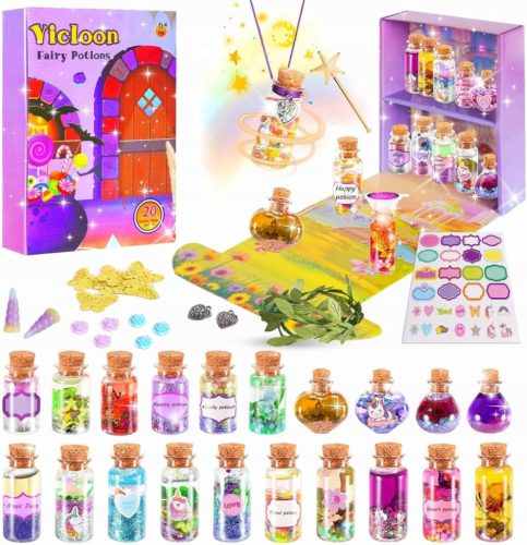  CREATIVE SET FOR MAKING POTIONS FOR CHILDREN MAGICAL GIFT FOR DIY FAIRS + Folding box 30 cm x 23 cm x 10 cm 320 g/m² 20 pcs.