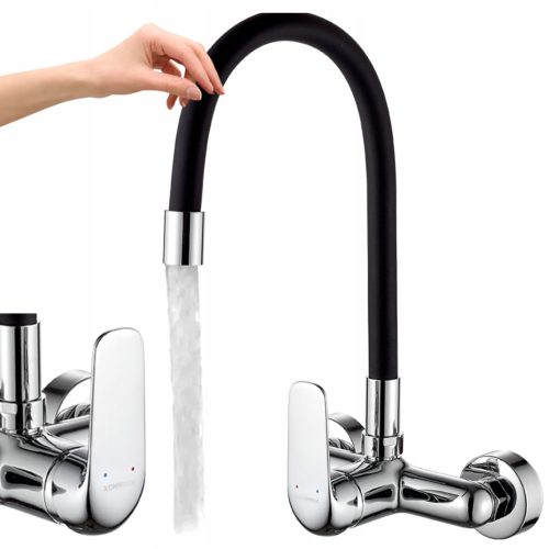 Kuchinox Elza wall-mounted kitchen faucet, silver