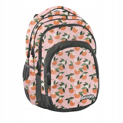 BeUniq Orange Youth School Backpack for Girls with Multi Compartments