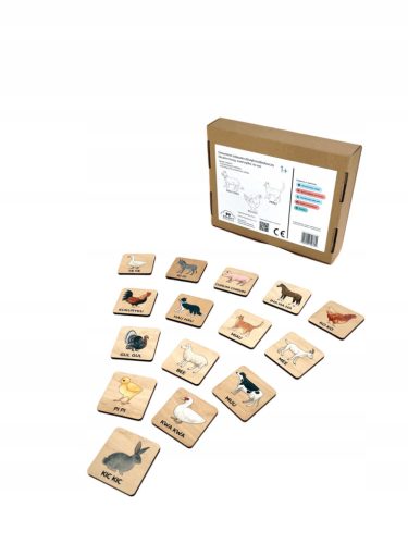  Wooden onomatopoeic toy - Learning to speak: farm animals