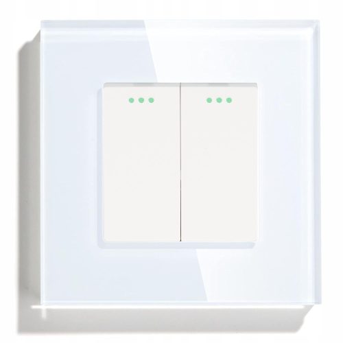 SWITCH LIGHT SWITCH GLASS DOUBLE SWITCH WHITE