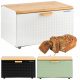 Bread box HAUS ROLAND Bread box with board, white, black, green tones, steel