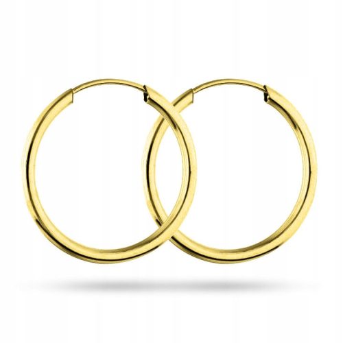  Silver Hoop Earrings Gold Plated 20 mm