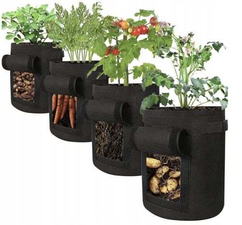  Potato sack flowerpot 30 cm x 30 x 35 cm diameter 30 cm black felt