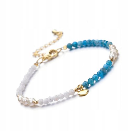  Moonstone Apatite Freshwater Pearl Bracelet