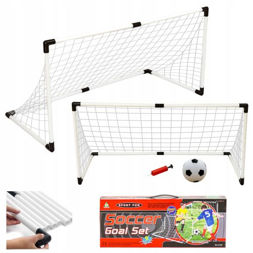 SET for assembling 2 football goals for children from 3 years with pump needle ball