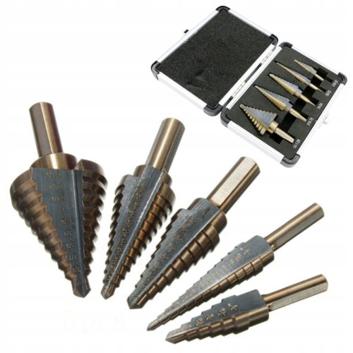 CHRISTMAS TREE STEP DRILL HSS 5-PIECE SET FOR METAL TITANIUM