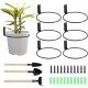  Ring holder, wall mount for a flower pot, black edge, 6 pcs