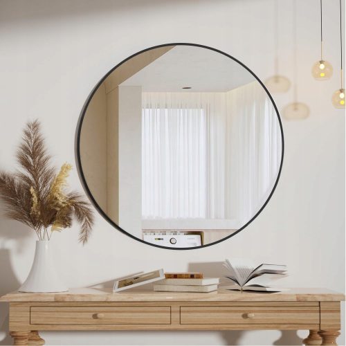 Bathroom mirror Koonmi wall mirror, circle, metal frame, 700 x 700 mm