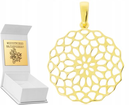  GOLD PENDANT OPENWORK CIRCLE 585 GIFT