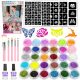  LARGE TATTOO SET, TEMPLATES, GLITTER TATTOOS, WASHABLE GLITTER