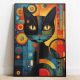 Prints without & with frame. Vintage poster, poster, A3, black, expressive cat, film, people, music, art, without frame, 42 x 29.7 cm